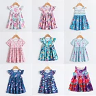 Детское летнее милое платье Анны, Эльзы, с цветочным рисунком, платья с надписями, платье на день рождения, праздвечерние одежда, платья От 2 до 9 лет