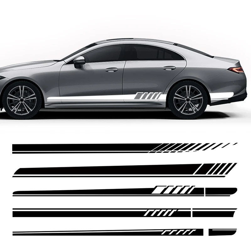 

2 Pcs Car Decal Edition 1 Side Stripes Skirt Racing Sticker For Mercedes Benz E Class W213 E63 AMG E53 S E43 S213 A238 C238 2022