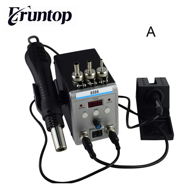 Высокое качество 750 Вт 2 в 1 SMD паяльная станция Eruntop 8586 фена+ паяльник