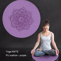 nagudi small round pu mat non slip natural rubber meditation mat yoga cushion meditation printed floor mat blanket