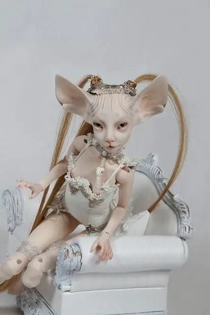 

BJD free eyes 1/4 pretty sphynx cat girl toys for sales free hot BJD