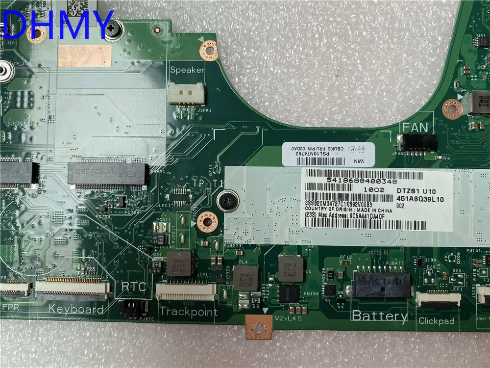 Online Original Laptop Lenovo ThinkPad X380 Yoga Motherboard I7-8550U UMA 16GB 02DA012