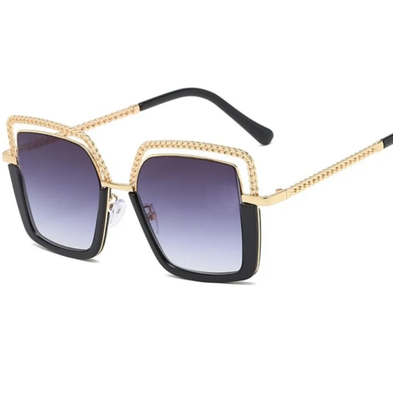 Солнечные очки с двойной перемычкой UV400 для мужчин и женщин прямоугольной формы