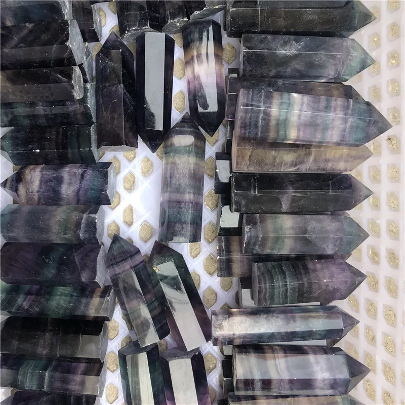 

5Kg Natural Crystal Wand Color Fluorite Point Purple Green Quality Quartz Wholesalee Witchcraft Supplies
