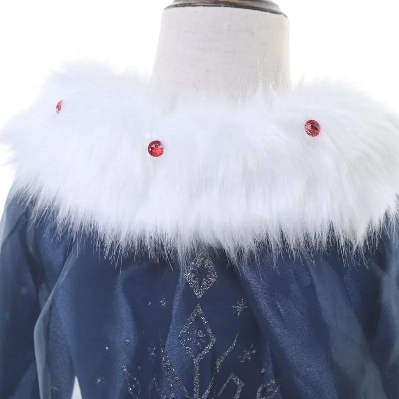 Новинка 2019 осенне-зимнее платье для девочек яркое синее принцессы детские