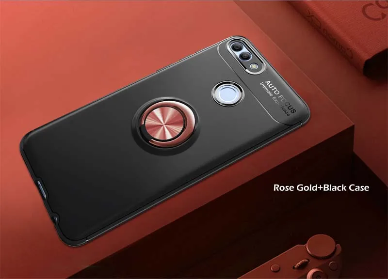 Чехол Tsimak для huawei Y5 Y6 Pro Y7 Y9 Prime, Силиконовый противоударный чехол для телефона с магнитным кольцом для автомобиля