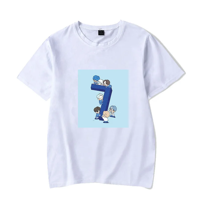 

Kpop Bangtan Boys Cartoon T-shirt Soft Cotton New Album Map of the soul 7 Short Sleeve Popular bangtan boys Summer T-shirt kpop