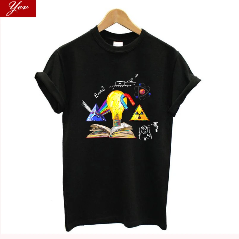 Футболка женская с принтом теории Большого взрыва и физики 100% хлопок|Футболки| |