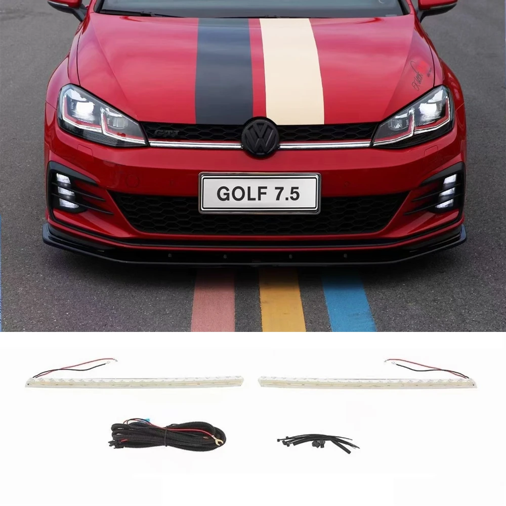 

Обновленные светодиодсветодиодный фары DRL для переднего бампера, решетки радиатора, фары для Volkswagen Golf Mk7, 5 GTI GTD R 2017-2020