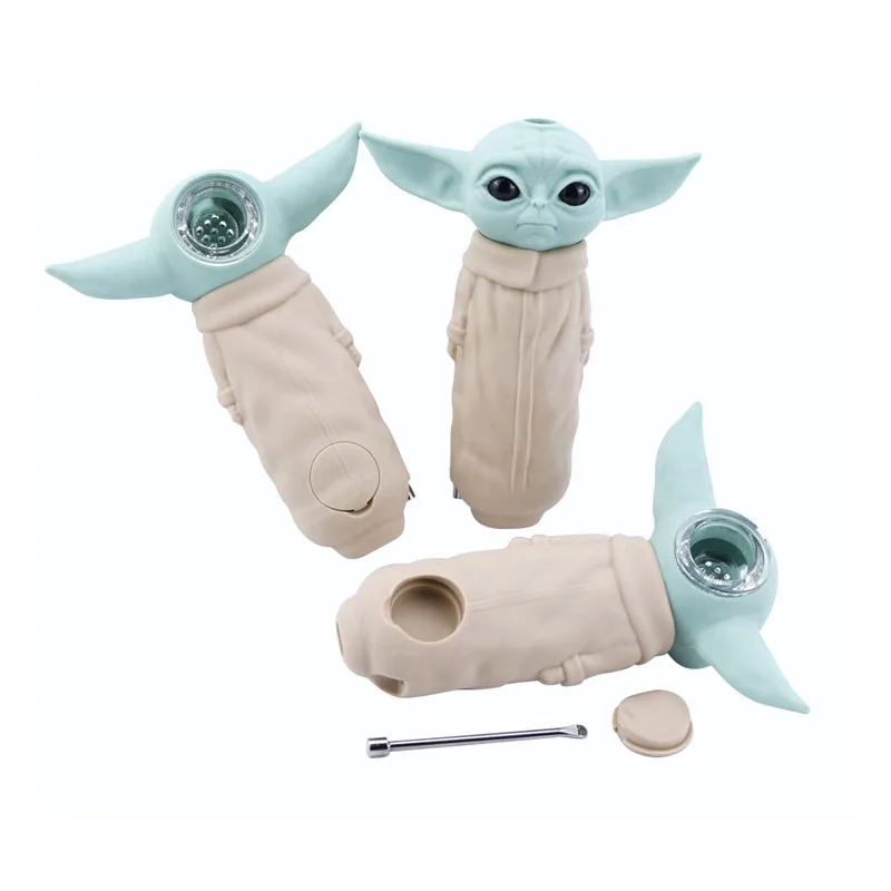 Креативная силиконовая курительная трубка для табака со стеклянной чашей