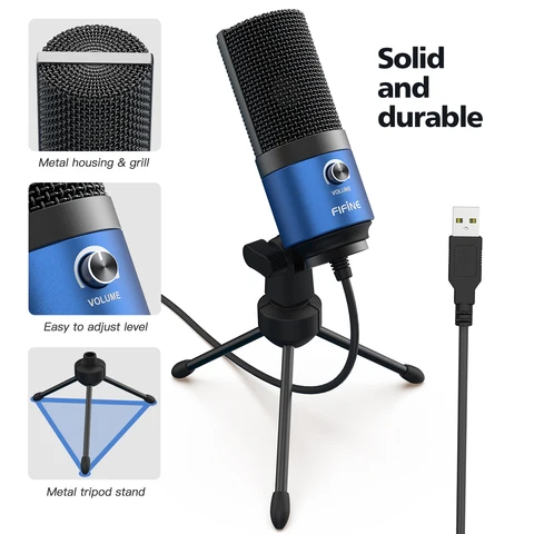 Fifine Metal USB Конденсаторный Микрофон Video-K669