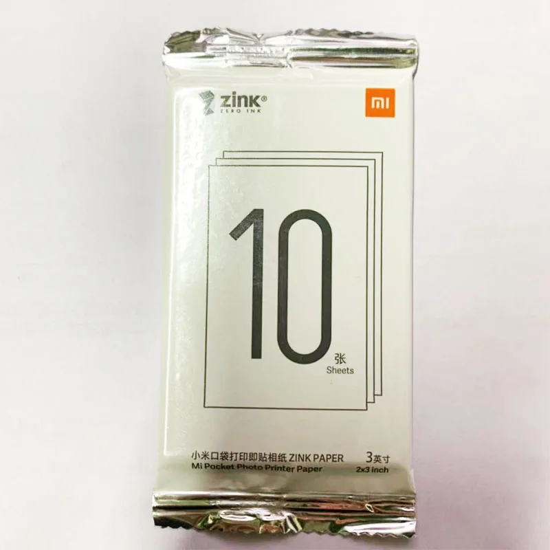10pcs paper No box Xiaomi mijia AR принтер 300 точек/дюйм портативный фото мини карман с поделкой DIY 500 мАч принтер с картинками Карманный принтер работа с mijia - Цвет: 10pcs paper No box