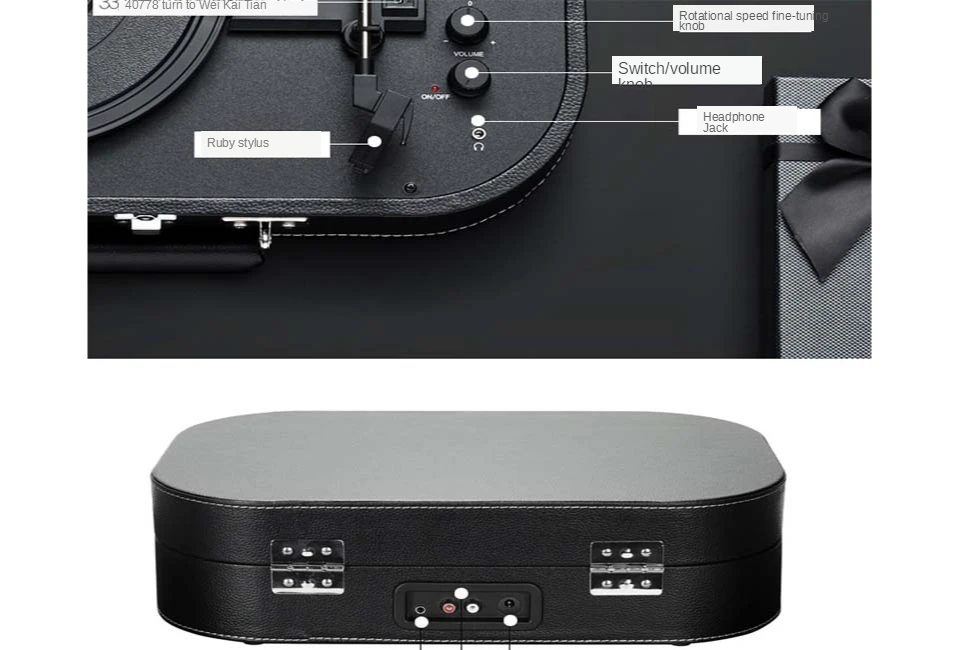 

2021 Bluetooth Phonograph European -Style Vinyl Record Player Vintage Film Record Player Speaker 2 * 3W AC110V/220V