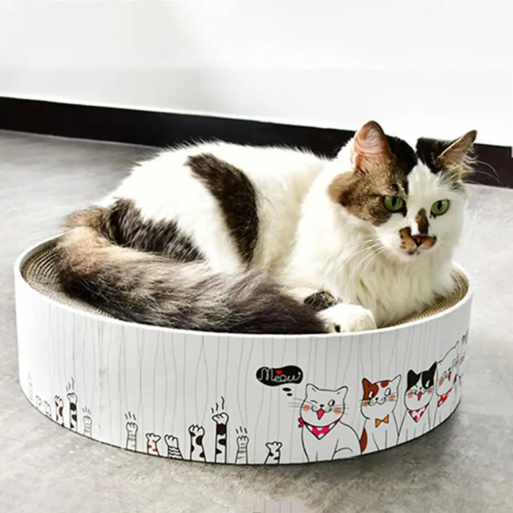 Кота круглым Когтеточка круглый скребок царапин картона для котят и средних