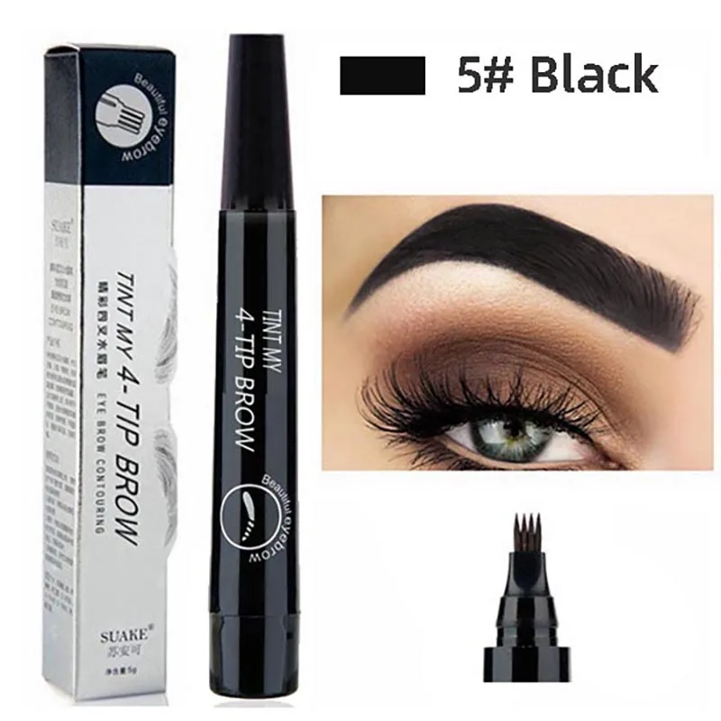 Жидкий карандаш для бровей с четырьмя крапанами тинт Водостойкий четырех цветов