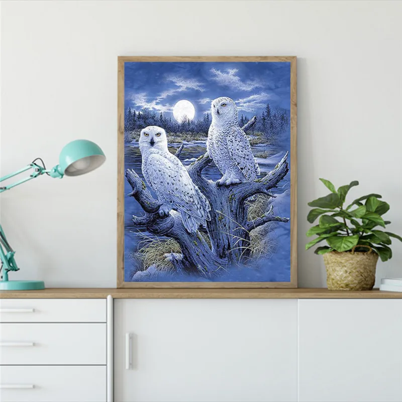 

Full Round 5D DIY Diamond Painting Animal Owl Diamond Embroidered Cross-stitch Rhinestone Home Decor
