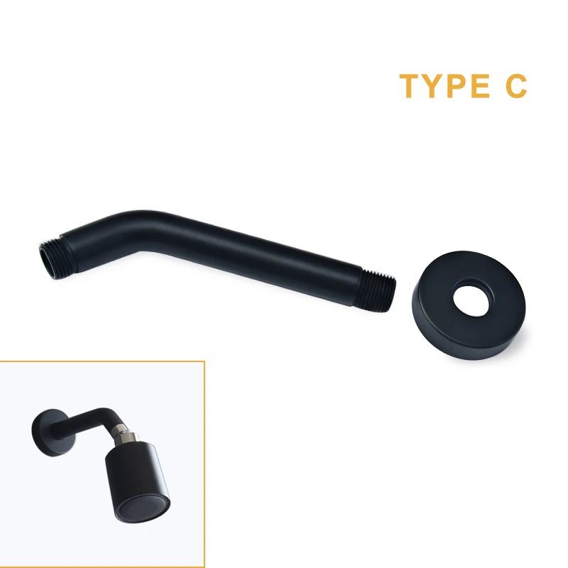 Хромированная или матовая черная Золотая настенная душевая лейка для ванной