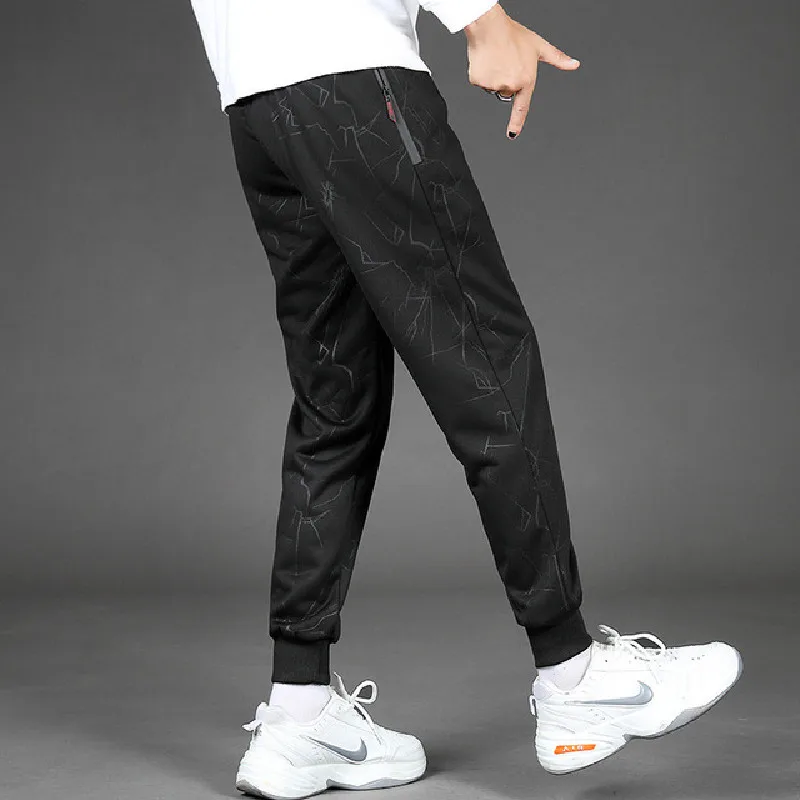 

2021 men's sports pants, autumn thick pants, men's trend loose leggings, knitted casual pants, size M -- 4XL