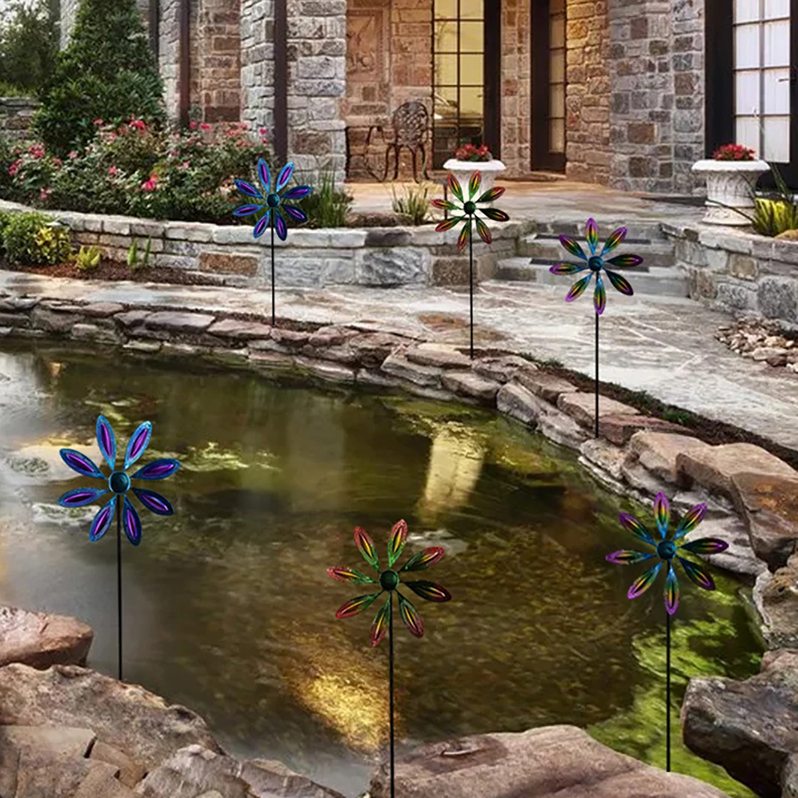 

1Pcs Iron Metal Windmill Pinwheel Wind Spinner Kids Toy Outdoor Garden Patio Lawn Party Decoration Drop Shipping