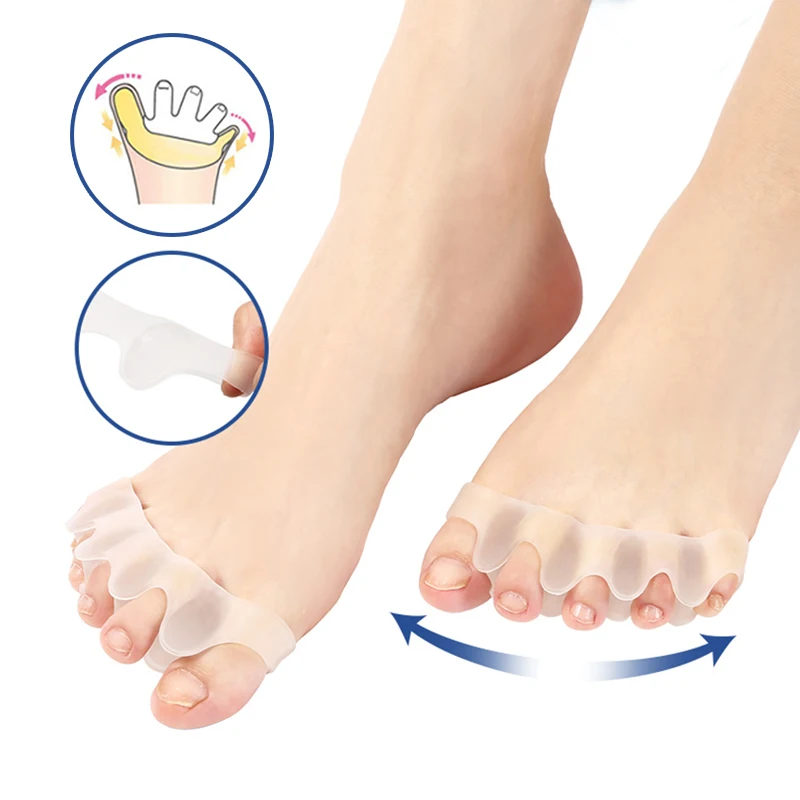 

2pcs=1pair New Protective Toes Separator Suitable Bunion Corrector Material Soft Gel Straightener Spacers Stretchers Care Tool