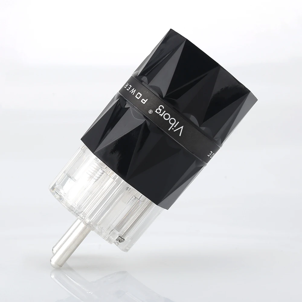 

Viborg VE503S Pure Copper Silver Plated EU Plug Type Schuko Power Plug Hifi Connectors VIborg Pure Copper connector