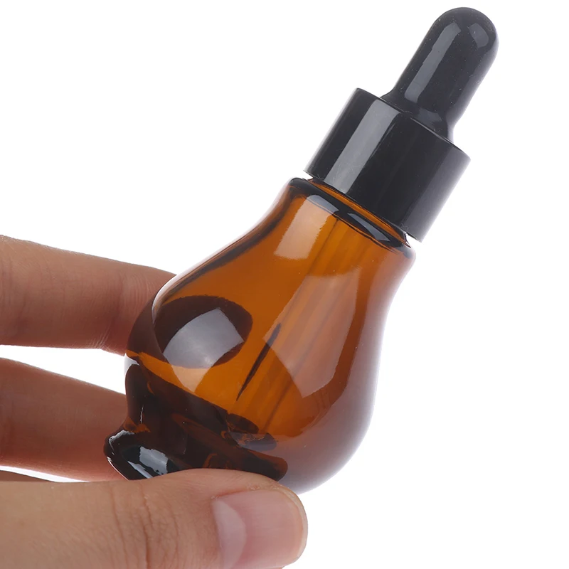 10/20/30/ml Amber Glass Dropper Bottle Essential Oil Perfume Pipette Bottles Refillable Empty Container