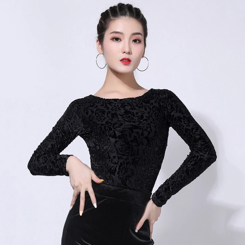 Топ для латиноамериканских танцев женская модная зимняя рубашка с длинным