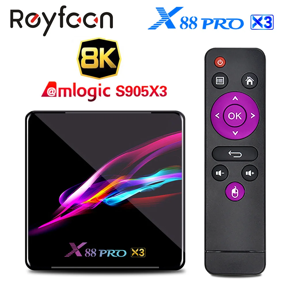 ТВ-приставка X88 PRO X3 Android 9 0 четырехъядерный процессор Amlogic S905X3 5G Wi-Fi 4K 2 ГБ 16 4 Гб 128