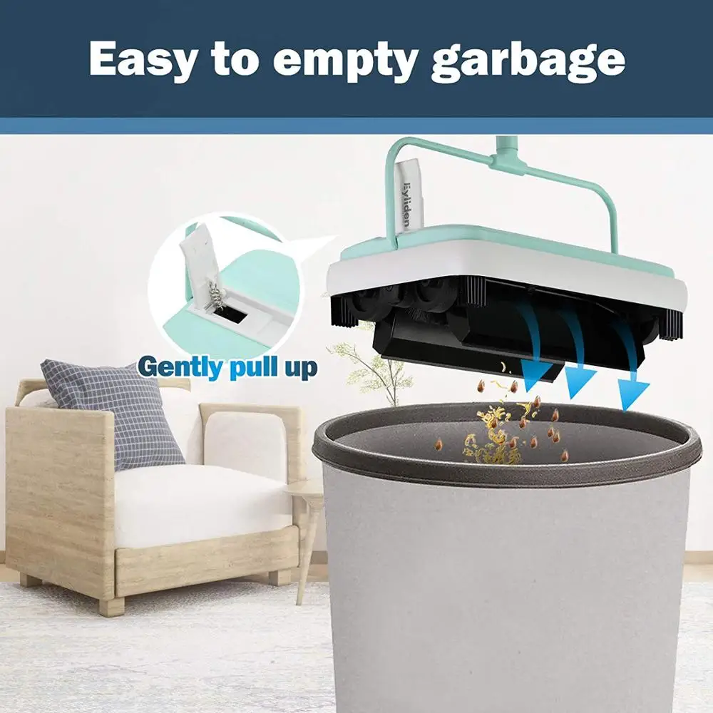 

Carpet Sweeper Hand Push Automatic Broom for Home Office Carpet Rugs Dust Paper Cleaning with 4 Corner Edge Brushes