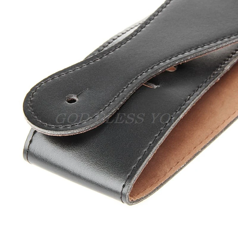 

Adjustable Soft PU Leather Thick Strap For Electric Acoustic Guitar Bass Black Drop Shipping