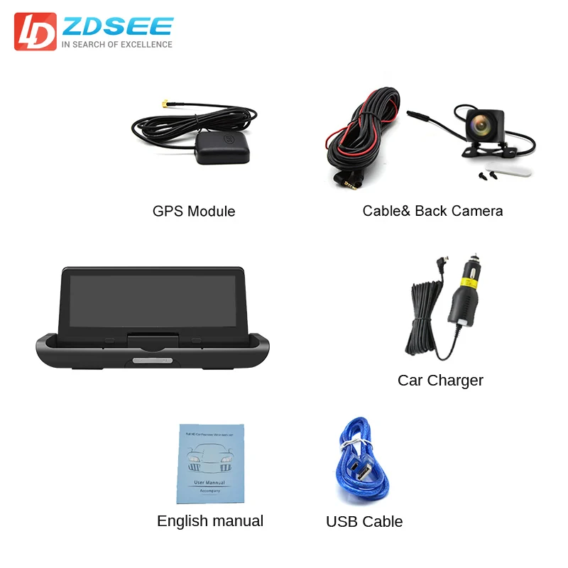 LDZDSEE 4G ADAS Full HD 1080P Автомобильный видеорегистратор Камера 7,84 дюймов ips Android видеорегистратор gps камера заднего вида Авто регистраторы