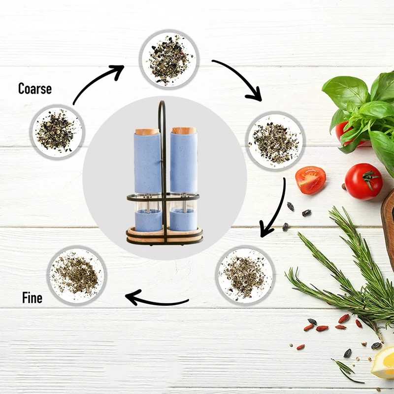 

Automatic Salt Pepper Grinder,Electric Ceramic Burr Mill for Herb/Pepper/Spice,Adjustable Kitchen Grinding Gadgets