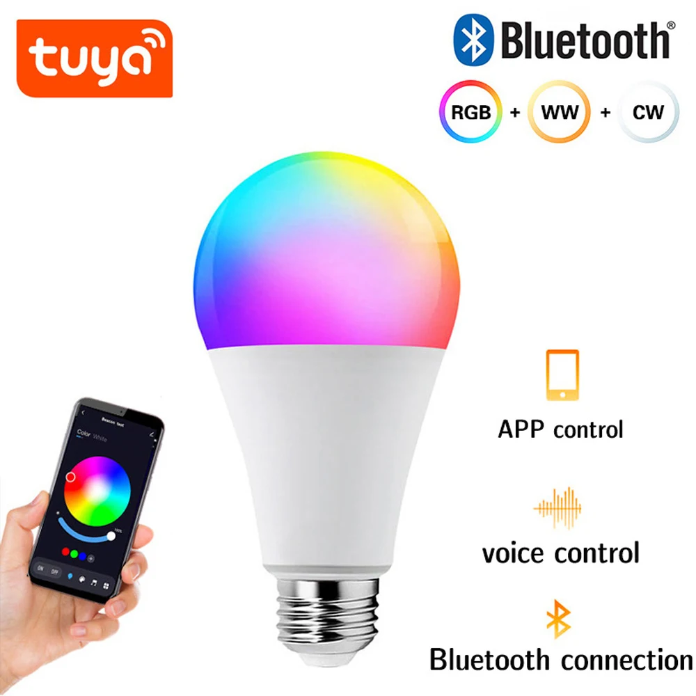 10W Tuya Smart Bulb RGB+CW APP Kitchen Lamp Dimmable Bedroom Indoor Lighting Compatible With Alexa/Google Home