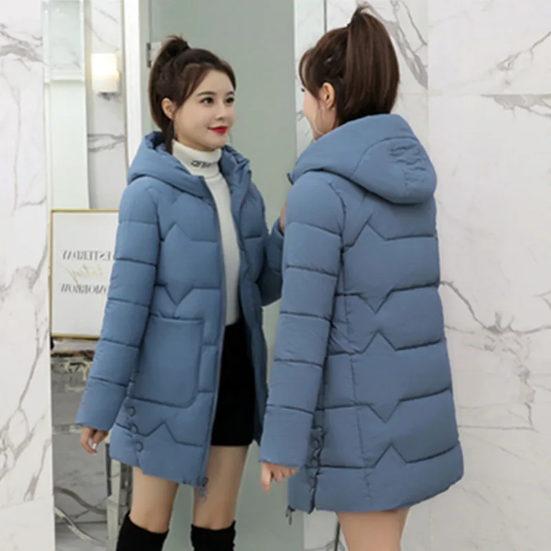 Новые модные пальто зимняя женская куртка с капюшоном теплая размера плюс