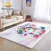 BlessLiving Cute Unicorn Carpet Kids Room Rainbow Hair Rug Music Cartoon Living Room Carpet Fairy Tale Colorful Tapete Infantil 1
