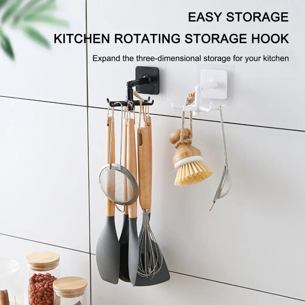 

80% Hot Sales!!! Hook Rack 360 Degrees Hanging Objects Multi-functional Rotating Storage Rack Organizer for Kitchen Bathroom