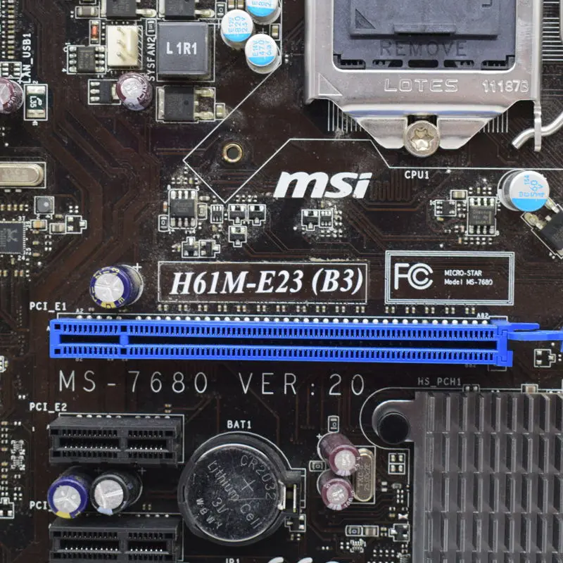 msi h61m e23 b3 desktop intel h61 motherboard lga 1155 ddr3 ram micro atx sata 2 usb2 0 supports core i3 3240t cpus placa mãe free global shipp