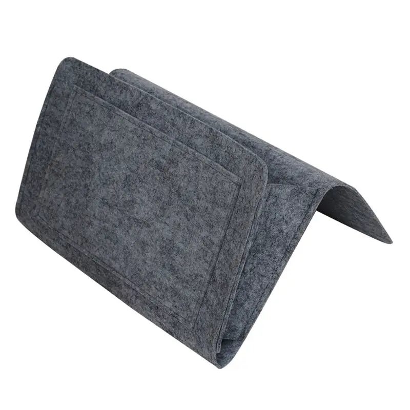 deep gray 1 Кровать Сумка для хранения Карманный войлочный прикроватный подвесной органайзер для хранения в общежитии комната книга журнал ТВ пульт дистанционного управления Caddy двухъярусная подставка для стола диван - Цвет: deep gray 1