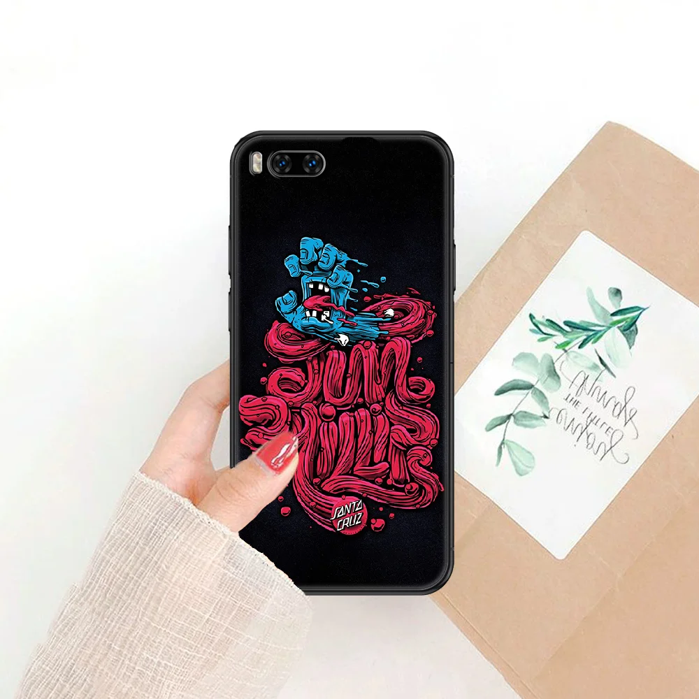 

Skateboards Santa-Cruz Phone case For Xiaomi Mi Max Note 3 A2 A3 8 9 9T 10 Lite Pro Ultra black painting Etui fashion cover art