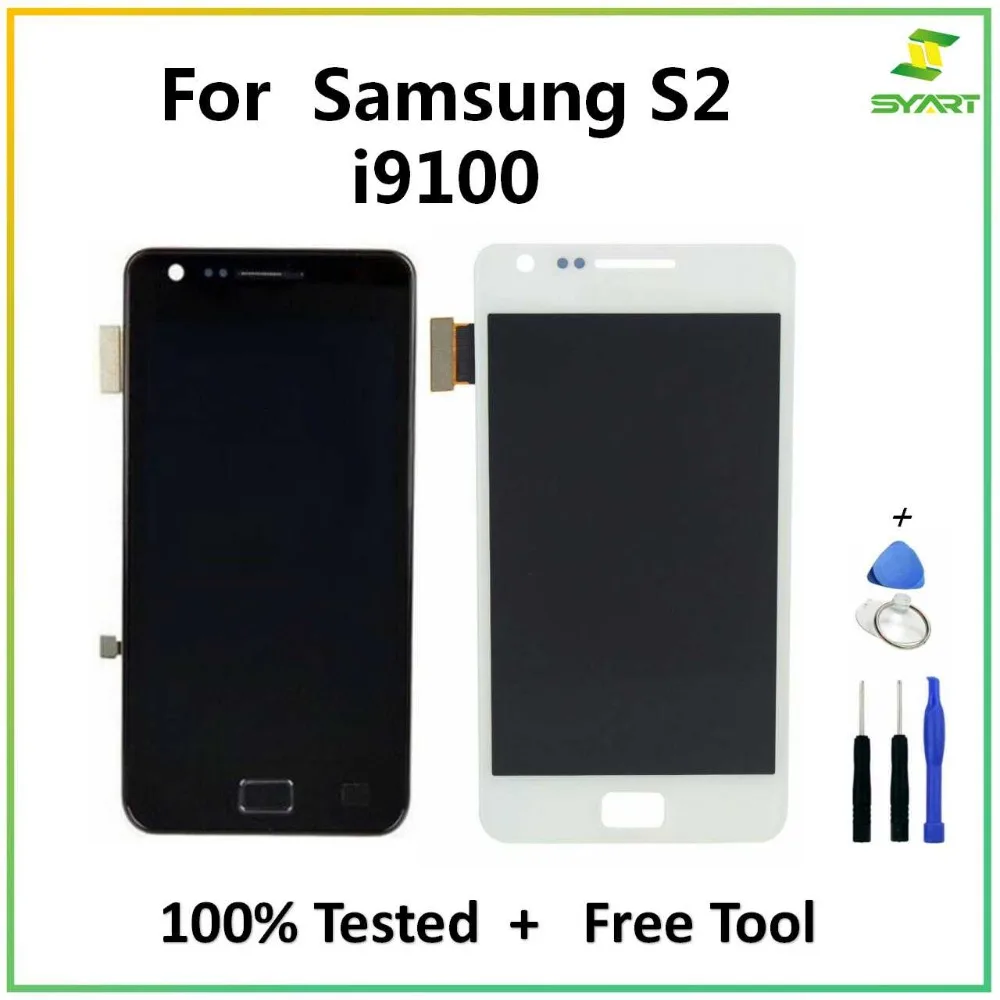 SYART протестирован хорошо для samsung Galaxy S2 I9100 ЖК-дисплей с кодирующий преобразователь сенсорного экрана в сборе запасные части+ Инструменты