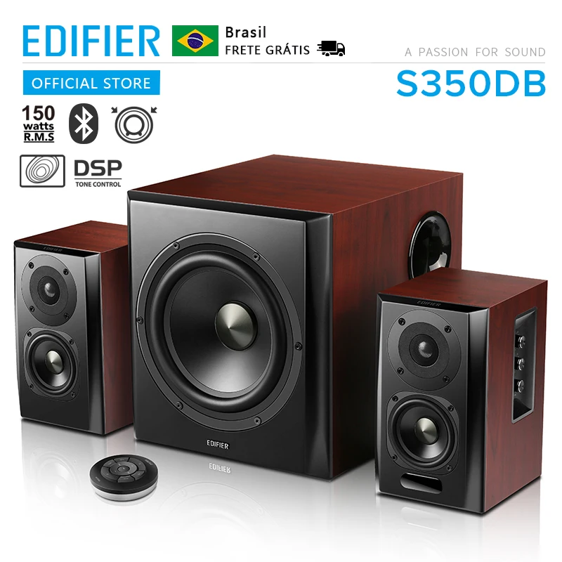 EDIFIER S350DB Caixa de Som Bluetooth aptX сабвуфер 8 &quotcom конус aluminio 3 5&quot идеальный para TV PC e Notebook |