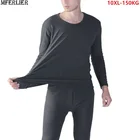 Термолеггинсы мужские, мягкое черное нижнее белье, размера плюс 7XL 8XL 9XL 10XL, топ + штаны