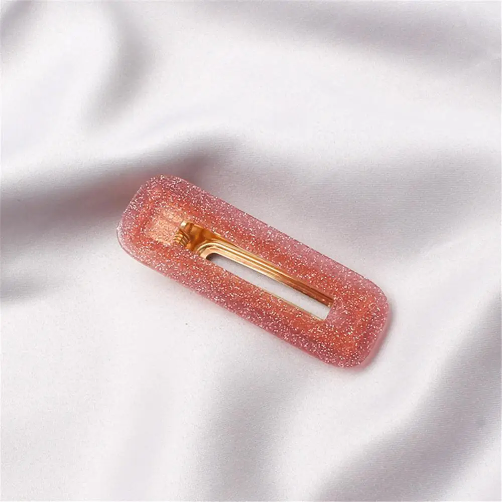 Scrub pink square Винтажные полые геометрические заколки для волос для женщин капли воды Акриловые Блестящие оловянные фольга шпильки с блестками аксессуары para el cabello - Цвет: Scrub pink square
