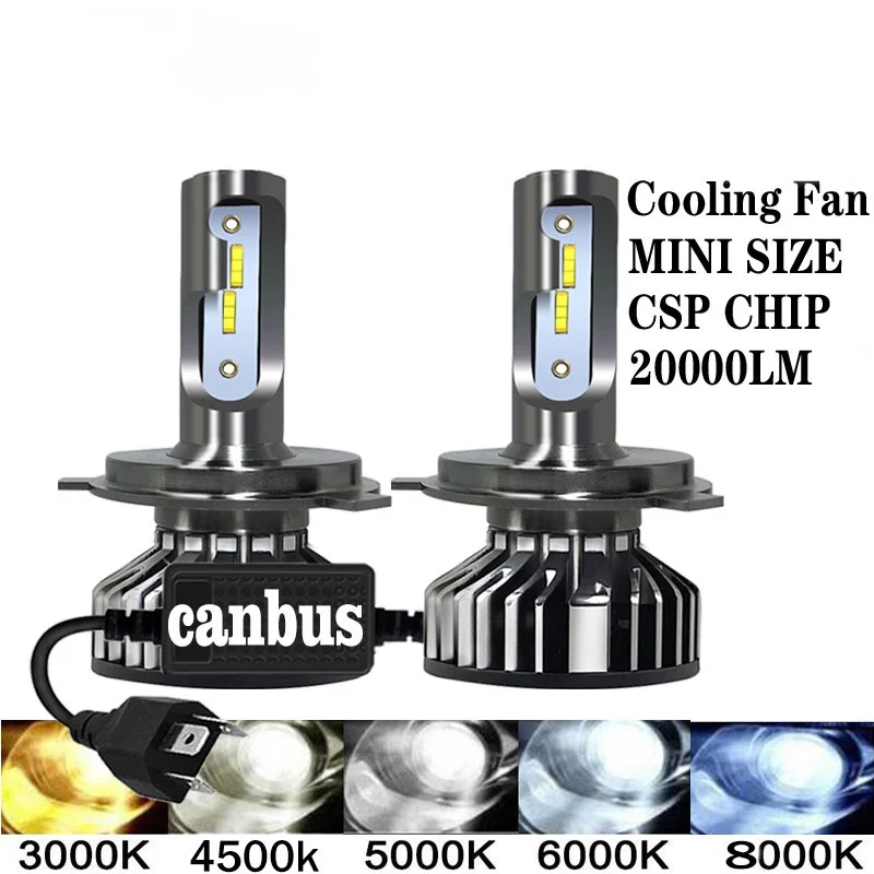 

20000LM 4500K 6000K 8000K 3000K HB3 HB4 9005 9006 H3 H1 H8 H7 H4 H11 H9 9012 Turbo Canbus Led Car Headlight CSP CHIP 110W