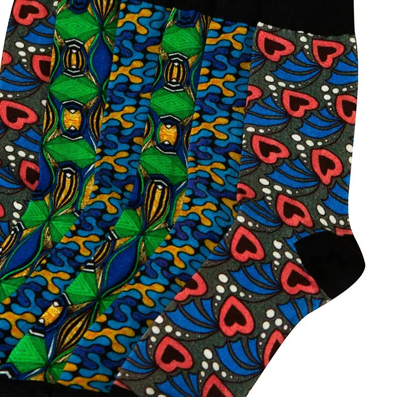 Женские разноцветные носки в полоску с принтом африканском стиле | Тематическая