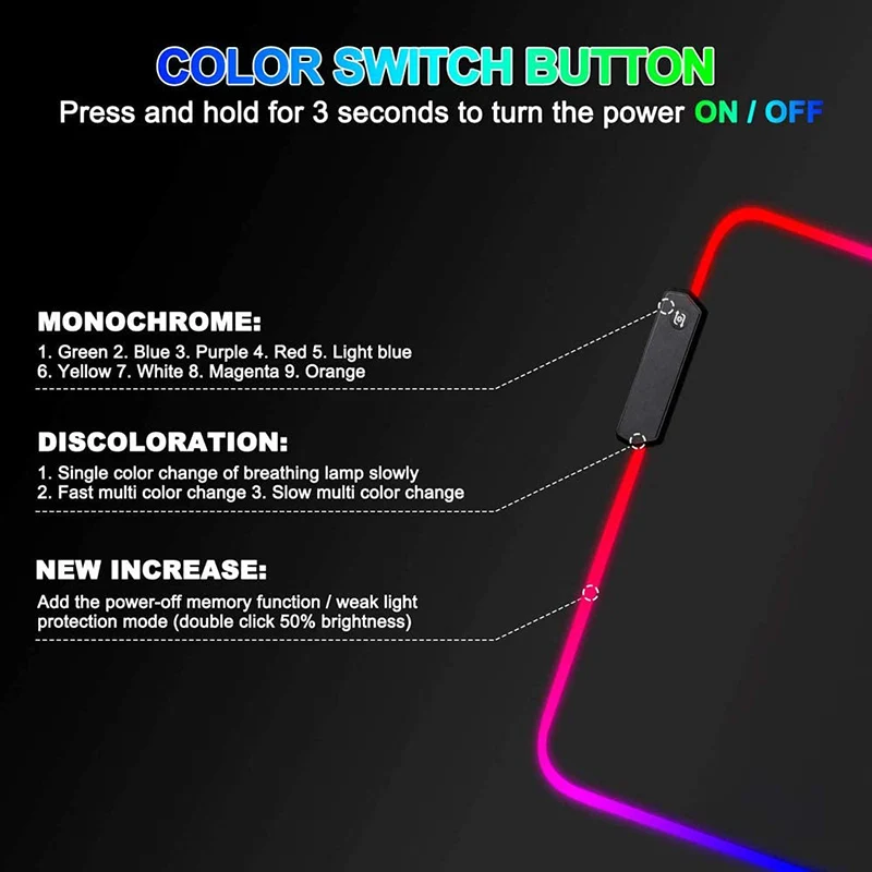 

Pyramid Custom LED RGB Mouse Pad Computer Mausepad Xxl Backlight Pad Suitable for Yuanshen Impact Gaming Keyboard Pad 40X80CM