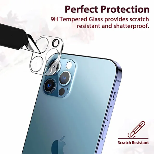 3PCS Camera Lens Protection For iPhone 12 13 14 Pro Max Lens Screen Protector 3D Full Tempered Glass For 11 ProXS MAX Camera 2