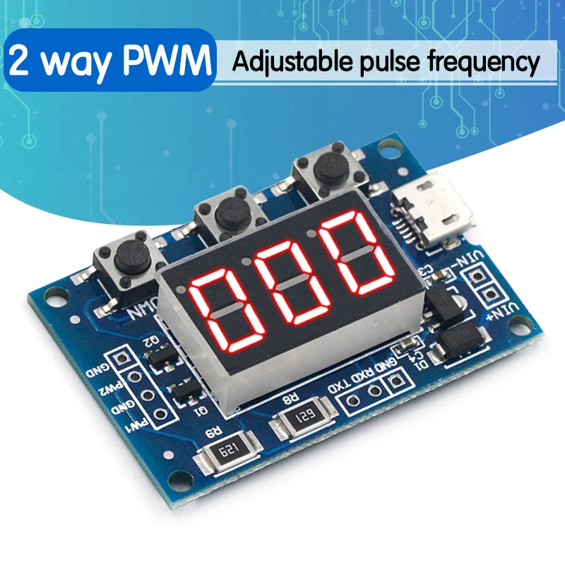 Постоянный ток 5 30V микро USB 5V Мощность независимых PWM генератор сигналов 2 канала