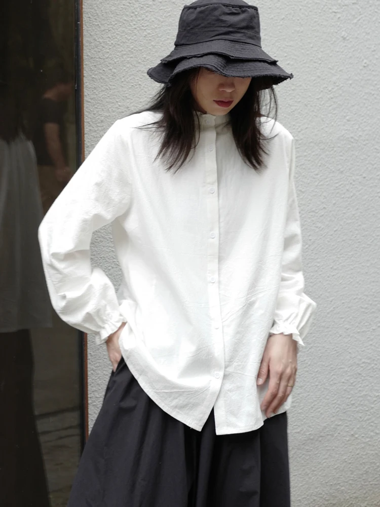 

SuperAen 2021, новый дизайн, однотонные однобортные рубашки с полной стойкой, повседневные женские топы