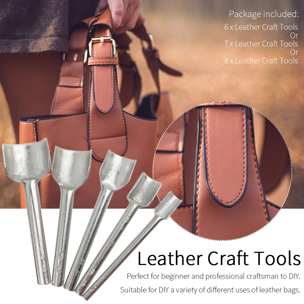 

DIY Belt Graving Bags Multifunction Durable Stitching Half Round Cutter Punch Wallet Leather Craft Tools Steel Portable Strap